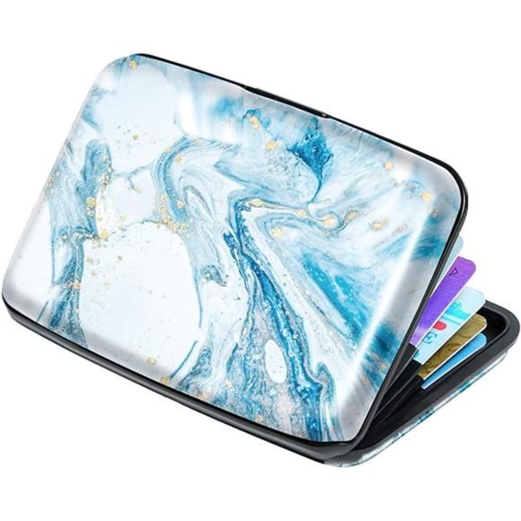 Mini Credit Card Holder, RFID Blocking Slim Hard Card Case ID Case Travel Wallet - Picture 4 of 7